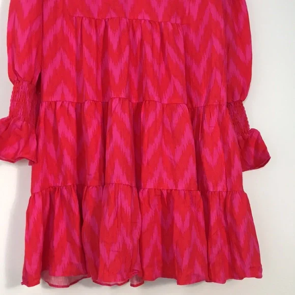 hot pink ikat kenzo dress Pomander Place Hot Pink Ikat Kenzo V Neck